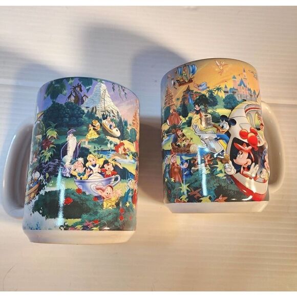 DISNEYLAND RESORT Disney Parks Original mom and dad 3D detail Coffee Mugs set 2 - Picture 1 of 16